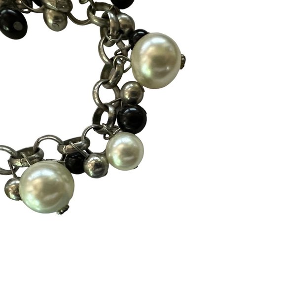 Womens Necklace Jewelry 10.25" Choker Faux Pearl Beads White Black Grey Costume - Picture 5 of 16
